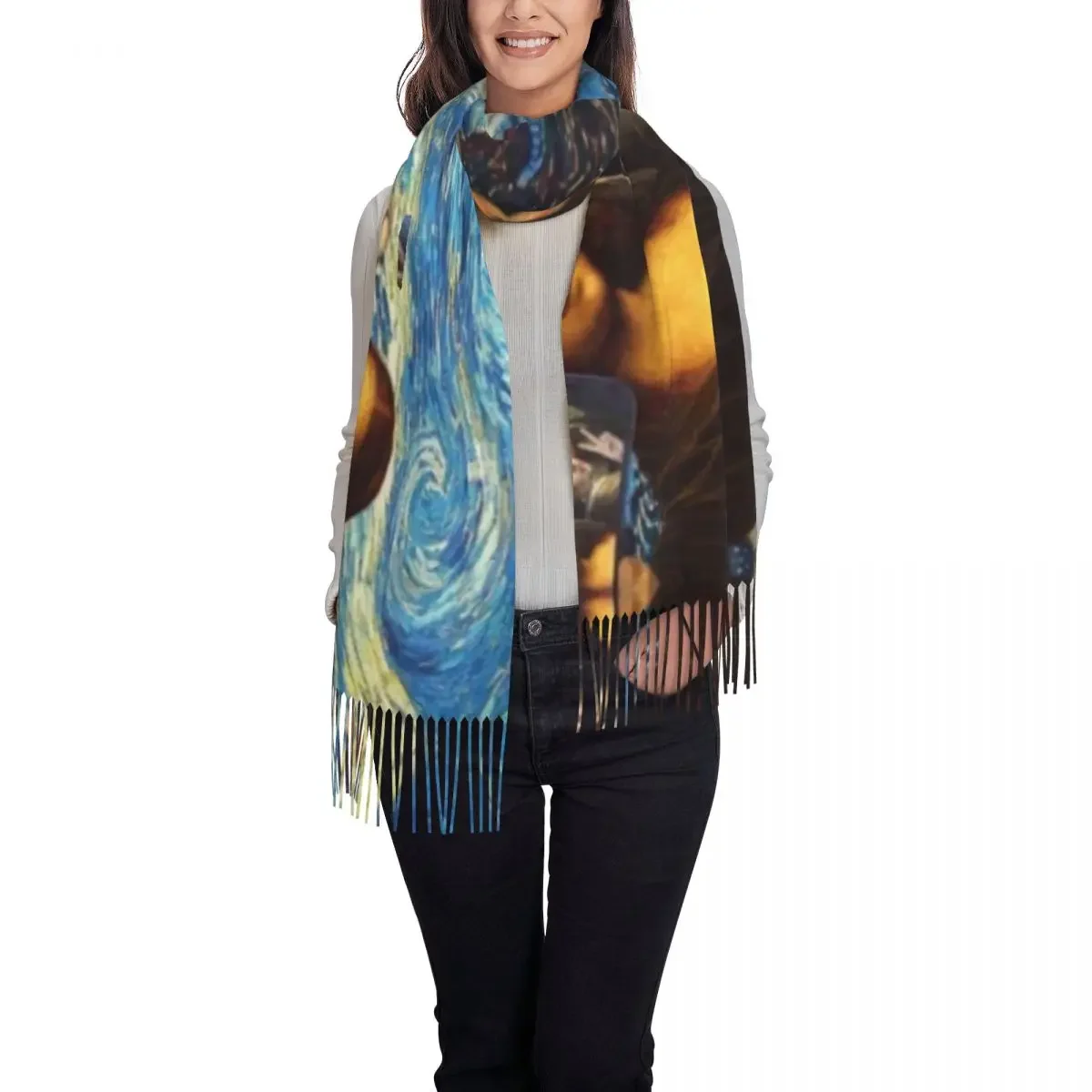 Шарф ry Night от Моны Лизы и Винсента Ван Гога шарф для женщин Длинная зимняя теплая