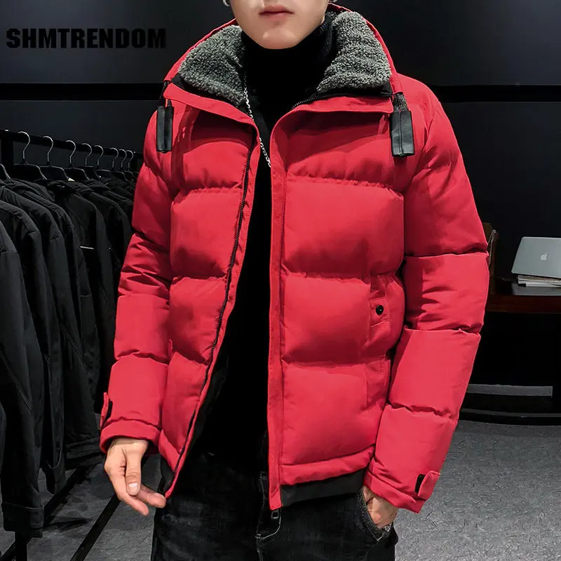 2023 Brand Clothing Men Winter Parka mid-Length 4 Colors Windproof Warm Jacket Outwear Coat Plus Size 4XL Black White Yellow Red