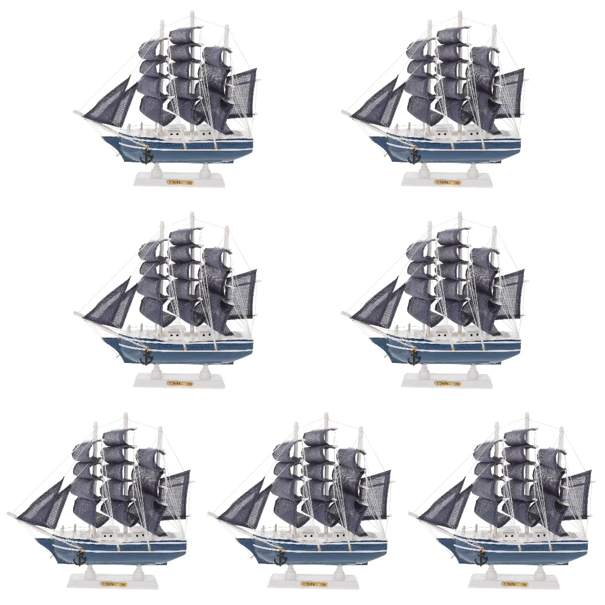 

7 pcs Wooden Sailing Table Signs Nautical Home Decor Novel Sailboat Craft