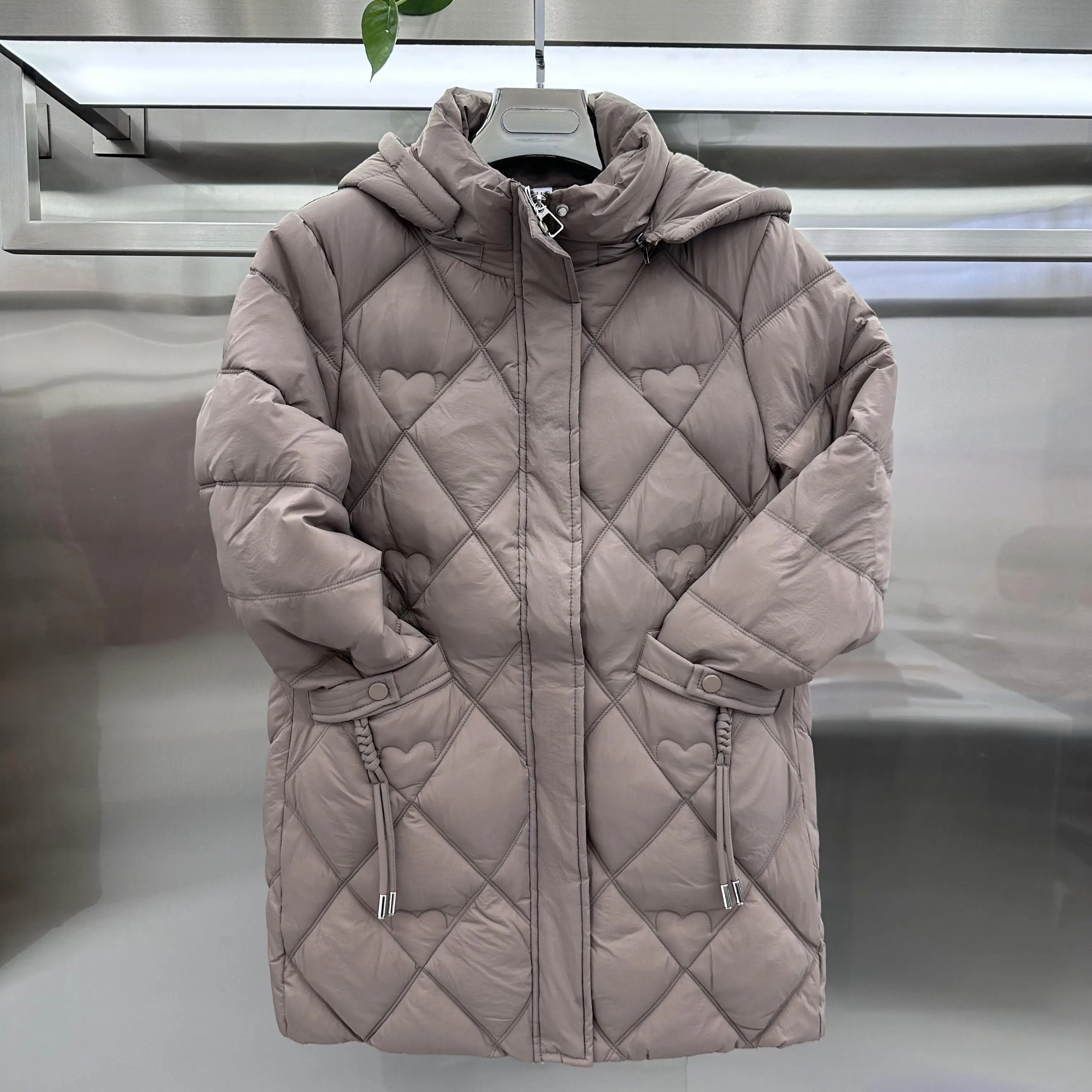 B3 Counter Genuine Goods Новая женская зимняя одежда с капюшоном средней длины облегающее