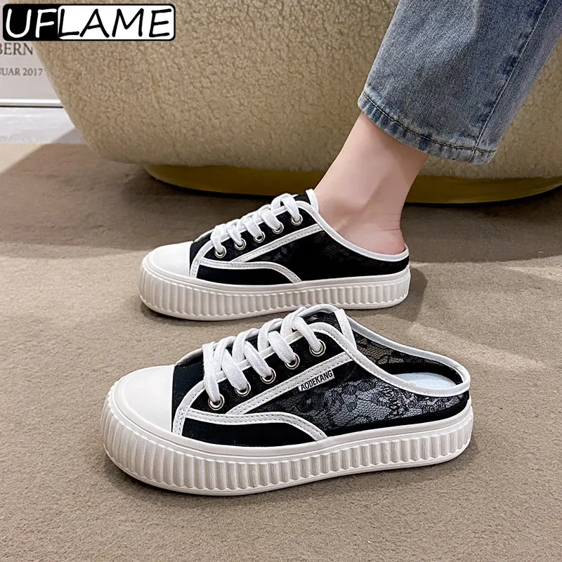 

Кеды UFLAME женские спортивные, дышащие холщовые кроссовки, плоская подошва, однотонные, Повседневная летняя обувь, 2023