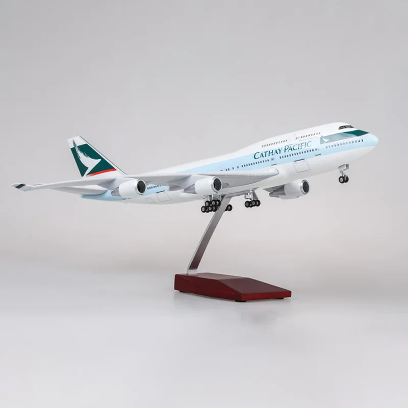 

1:142 Scale 47CM Airplane A350 B747 Cathay Pacific Airline Model With Light And Wheel Diecast Resin Aircraft Collection Display