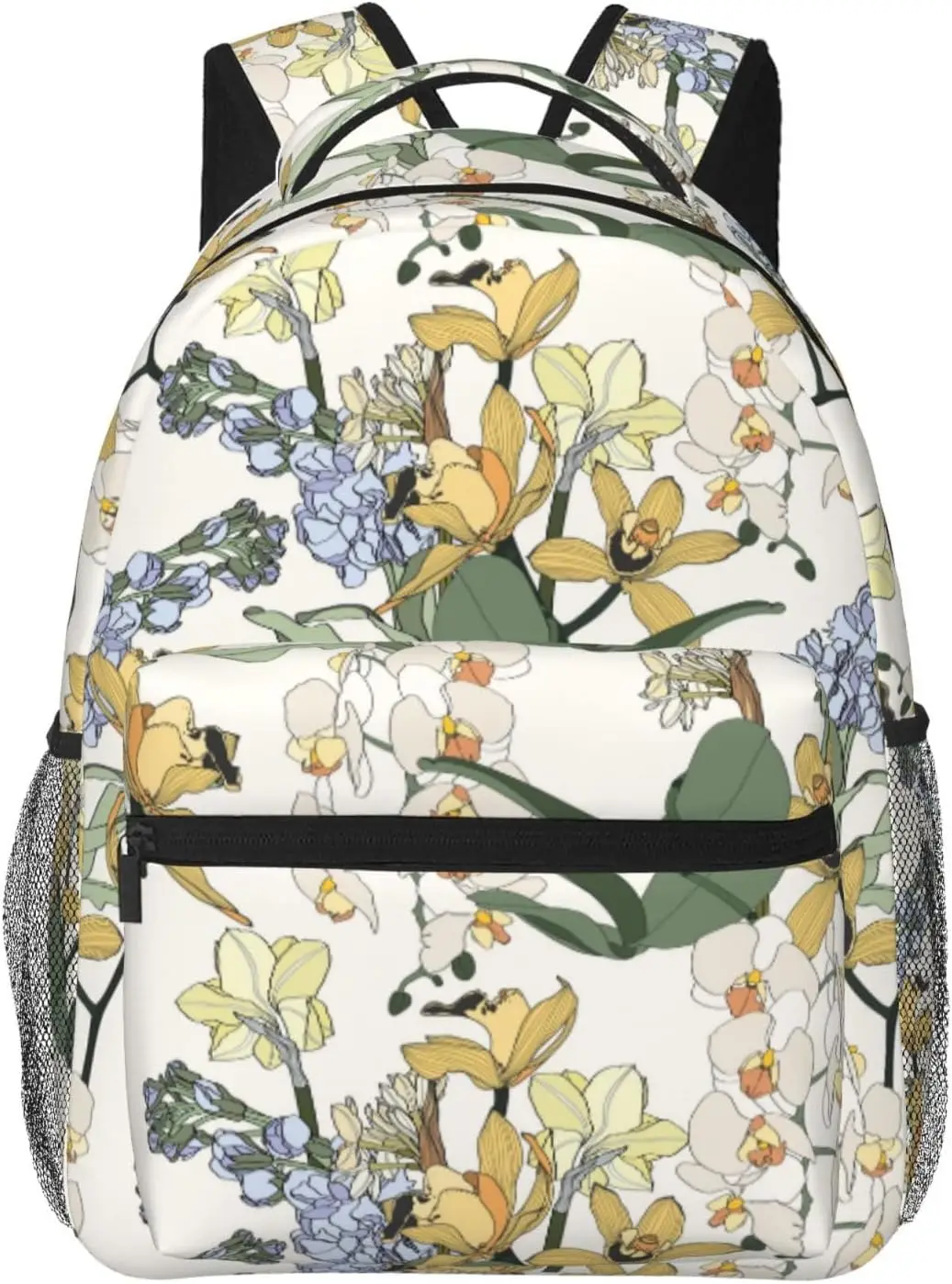 Vintage Tropical Orchids Flowers Lightweight Laptop Backpack for Women Men College Bookbag Casual Daypack Travel Bag