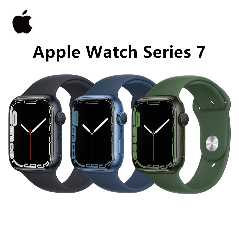 Apple Watch Series 7 41 мм/45 мм S7 Алюминиевая версия с спортивным ремешком Смарт-часы для iOS