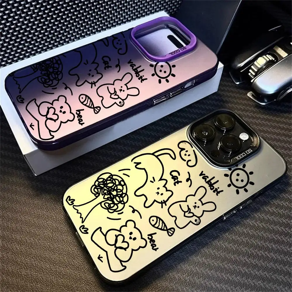 Забавный Милый мультяшный эскиз кошка Медведь чехол для телефона Женский Для Xiaom