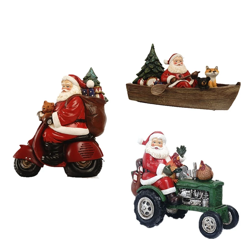 

Рождественские статуи из смолы для украшения дома, рождественские статуэтки, скульптура санта, статуэтки для интерьера