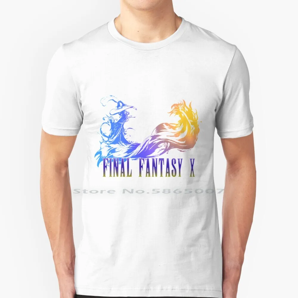 

Ffx T Shirt 100% Cotton Ffx Final Fantasy 10 Ff10 Logo Square Enix Yuna Gradient Big Size 6xl Tee Gift Fashion