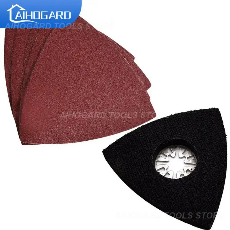 

80mm Length Triangular Sanding Disc Abrasion Resistant Hook Loop Back Delta Sander Hook Universal Treasure Accessories Red Sand