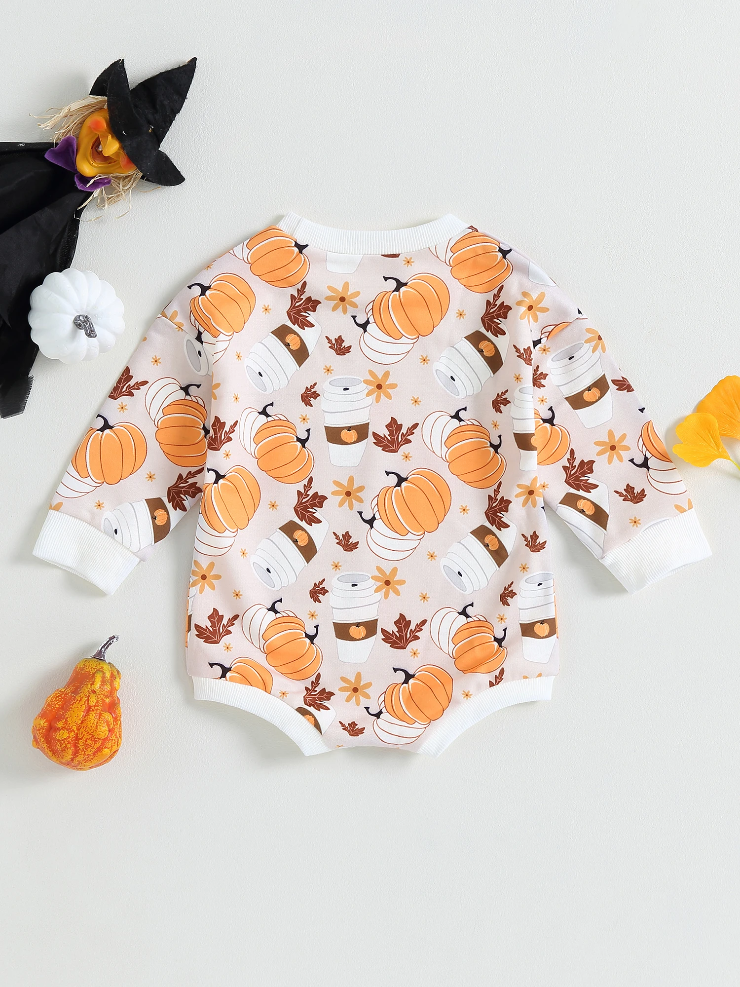 

Cute Halloween-themed Baby Girls Long Sleeve Jumpsuit Adorable Romper for Newborns Infants and Toddlers
