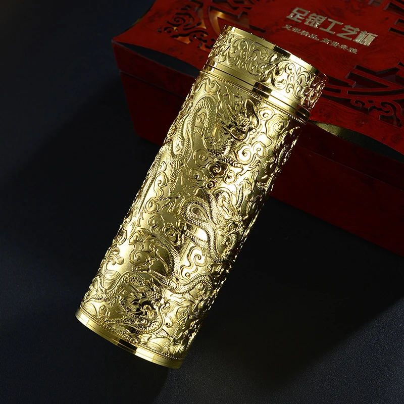 

Серебристый термос, чашка, стакан из нержавеющей стали, бутылка для воды, кофейная кружка с рисунком дракона, Подарочный термос Cup