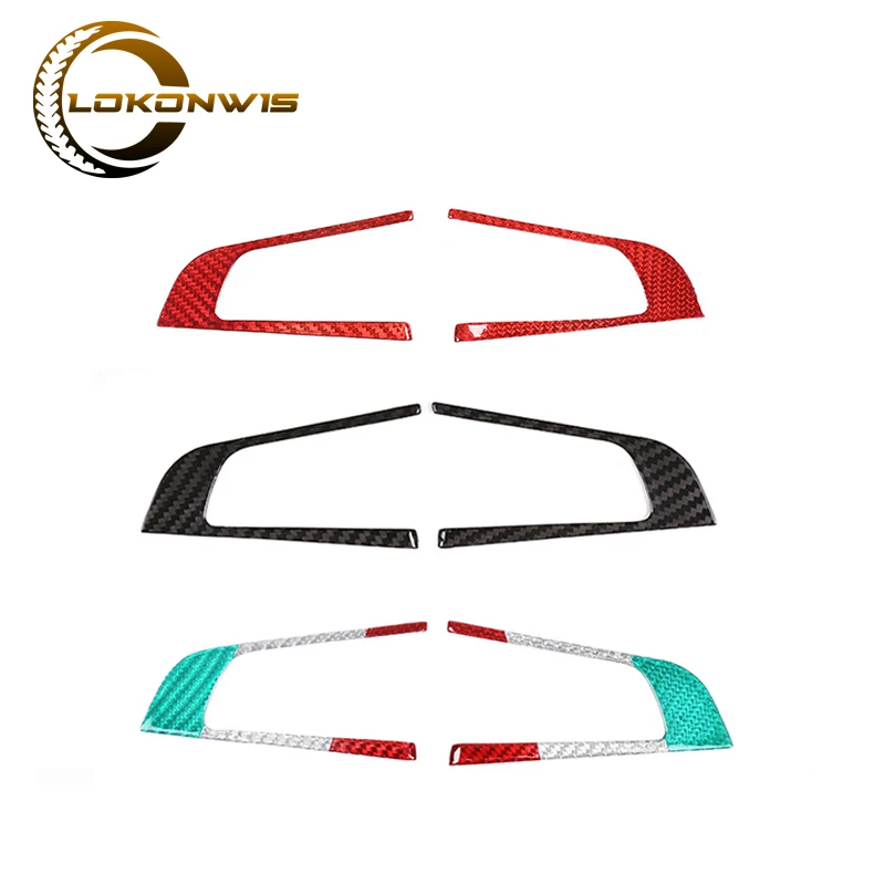 

Car Real Carbon Fiber Steering Wheel Button Frame Sticker For Alfa Romeo Giulia Stelvio 2017-2019 Interior Decoration Trim