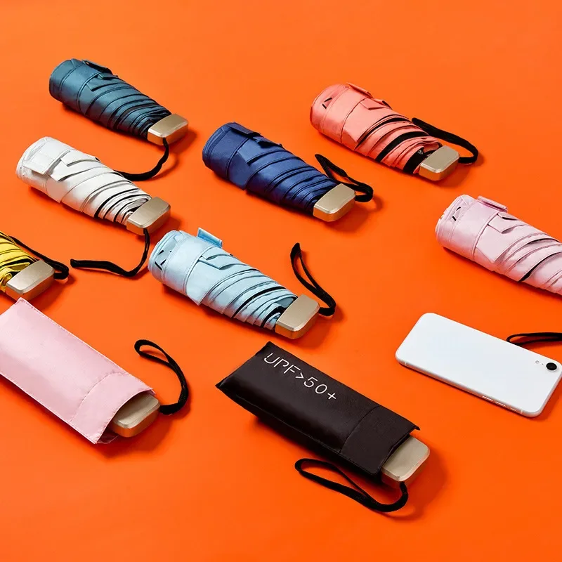 

NEW Mini Pocket Phone Size Women's Umbrella Male Man Ultralight Rain Sun Umbrella Girls Anti UV Portable Folding Umbrella Pa