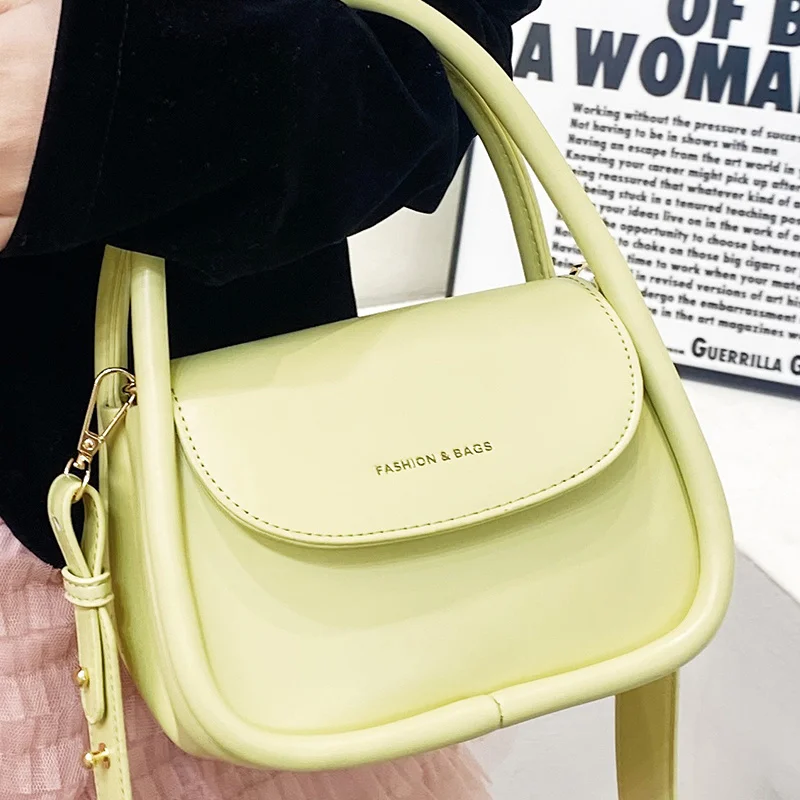 

Женские сумки на плечо с клапаном, однотонные Простые повседневные дамские сумочки средней длины из искусственной кожи, элегантные шикарны...