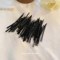 50 pcspack korean simple black hair clip suit one word clip bangs clip edge clip ins trend daily girl headwear wholesale women