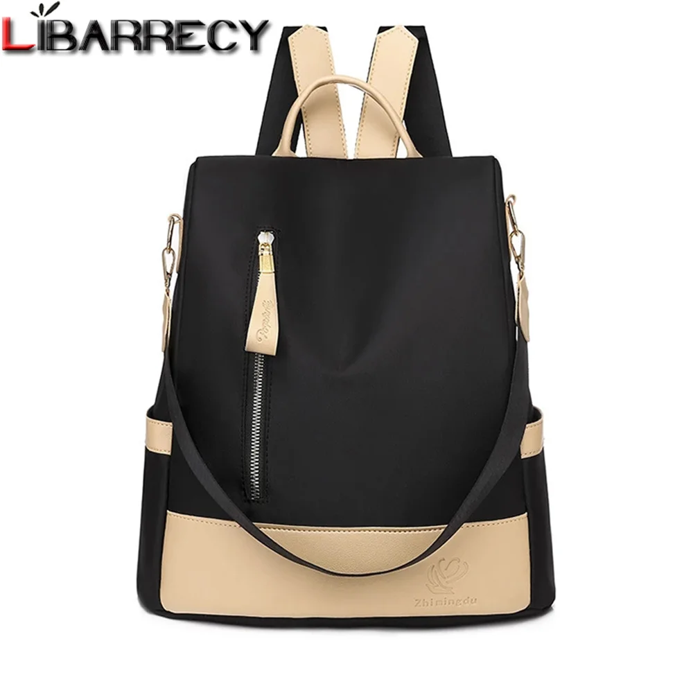 

Новый дизайнерский женский рюкзак со вставками, высококачественный Женский рюкзак из ткани Оксфорд с защитой от кражи, многофункциональны...