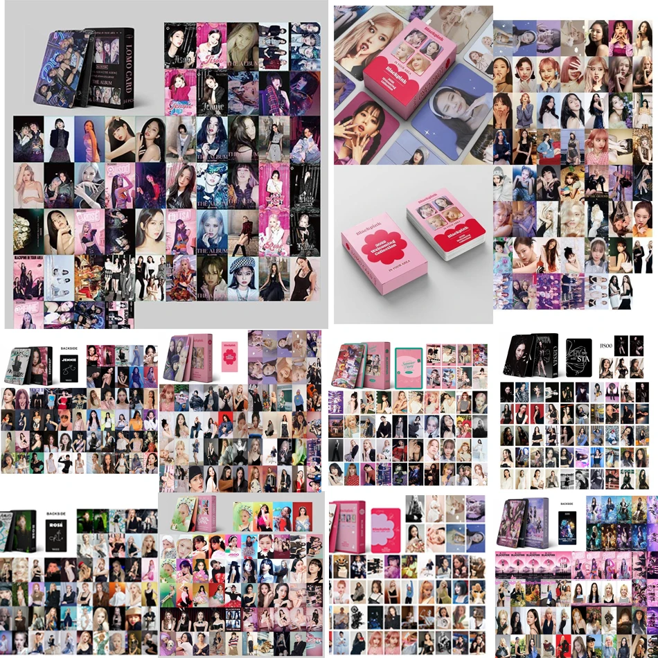 

55pcs Kpop Black and Pink Album BORN PINK Photocards JISOO JENNIE LISA ROSE Collectible LOMO Card Set