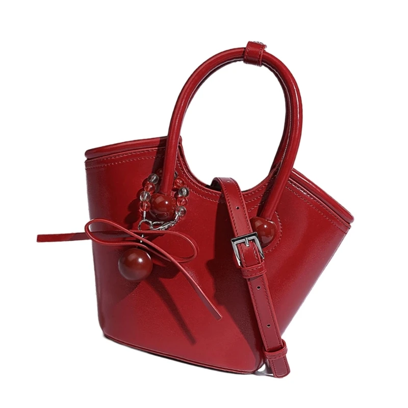 Сумка-корзина из искусственной кожи. Просторные сумки на ремне. Повседневная