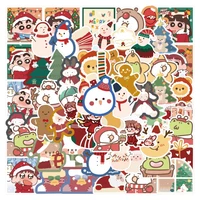 60pcs cute christmas sticker cartoon snowman crayon shin chan notebook water cup sticker anime stickers laptop skin