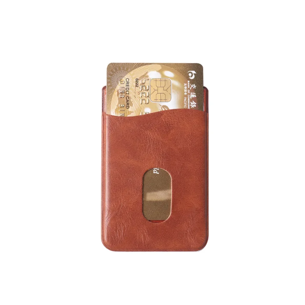 Credit ID Card Mobile Phone Back Pocket Adhesive Sticker Cellphone Pocket Leather Card Holder Wallet Case Stickers Bag Pouch