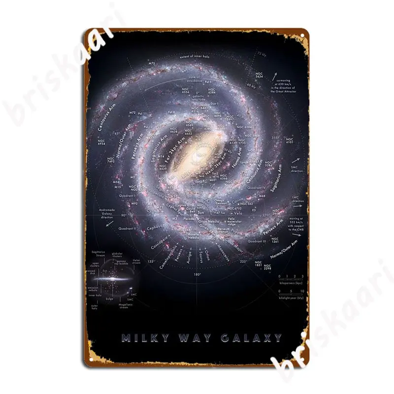 

Milky Way Map Metal Sign Plaques Garage Club Club Party Funny Tin Sign Poster