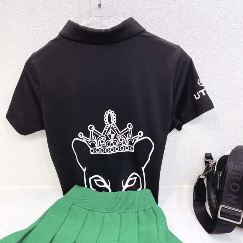 Women's Polo Shirts Sun Protection 4 Buttons Casual Work Quick Dry Short Sleeve Collared Golf Shirt