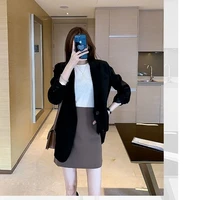fashion england style casual commute blazers office lady lapel single breasted solid colors formal blazers spring autumn outwear