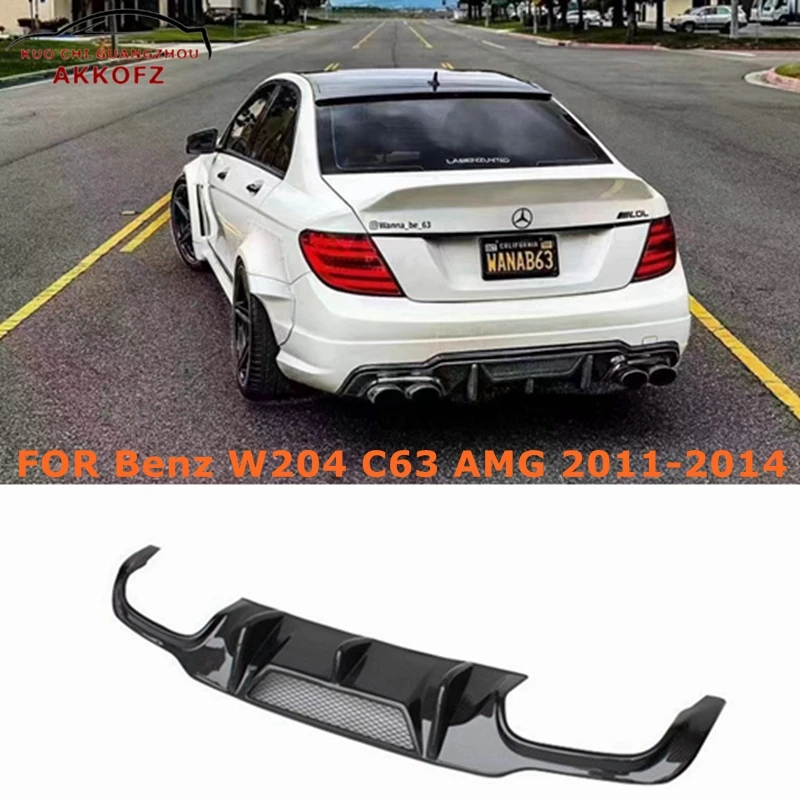 

W204 C63 AMG Carbon Fiber Rear Bumper Lip Diffuser FOR Mercedes Benz 2011-2014