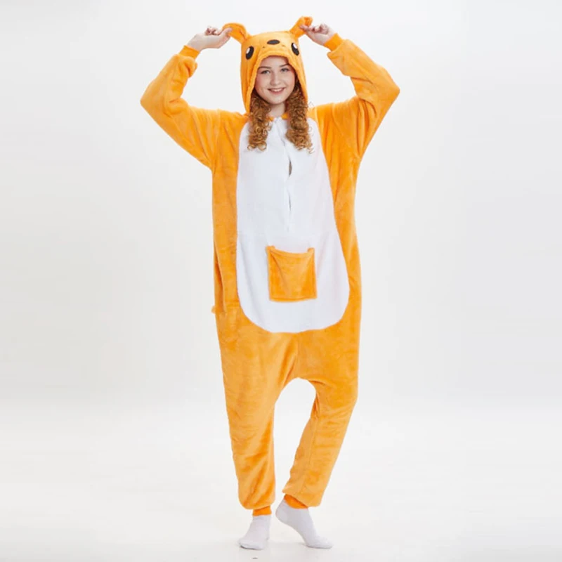 Unisex Adult Onesie Pajamas Set Winter Warm Flannel Cosplay Animal One Piece Pijama Pyjamas Halloween Costume Sleepwear Homewear