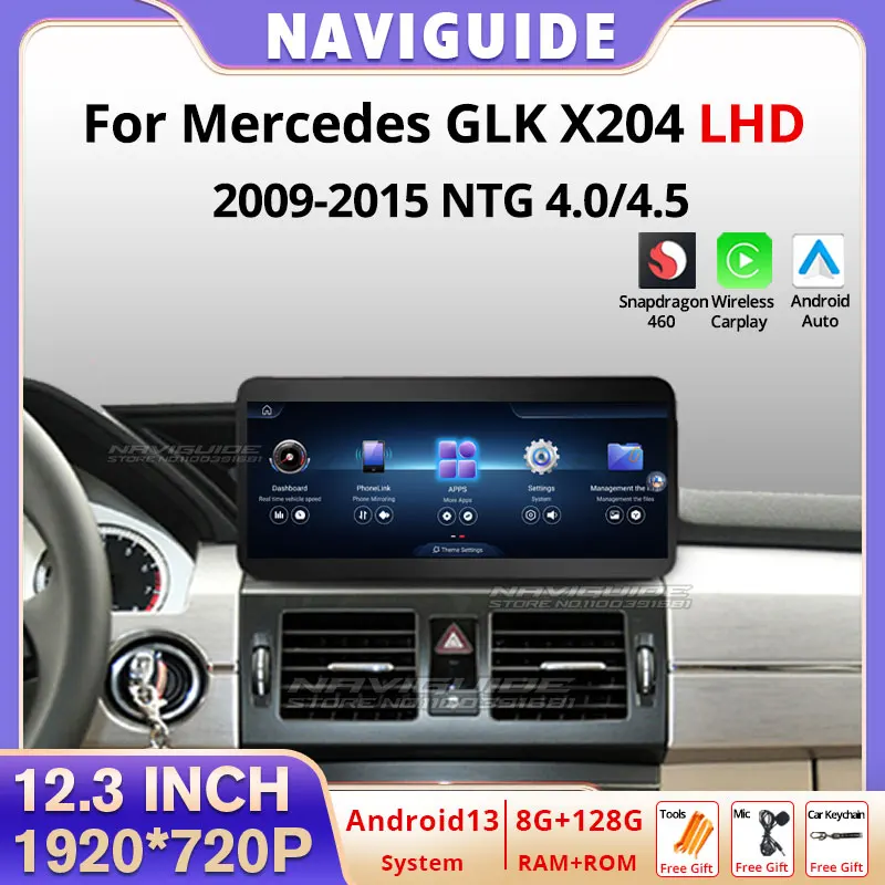 NAVIGUIDE 12 3 'ɺndroid 13 для Mercedes Benz GLK Class X204 Автомобильный радиоприемник