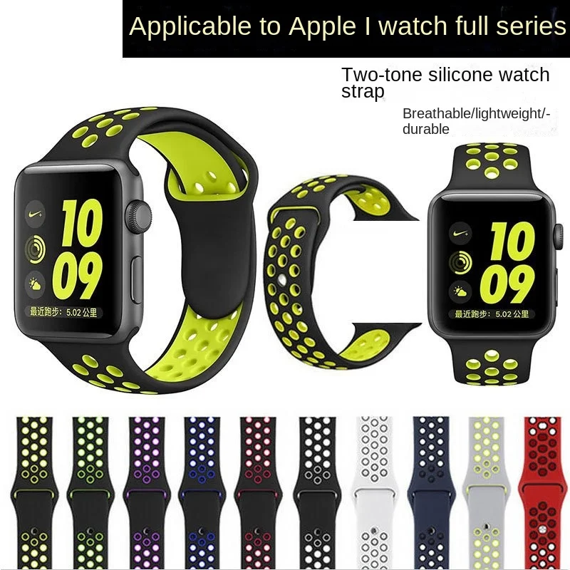 Silicone bracelet suitable for Apple Watch strap, with 45mm 40mm 44mm 41mm 42mm 38mm iWatch series 3 6 SE 7 8 ultra 49mm strap