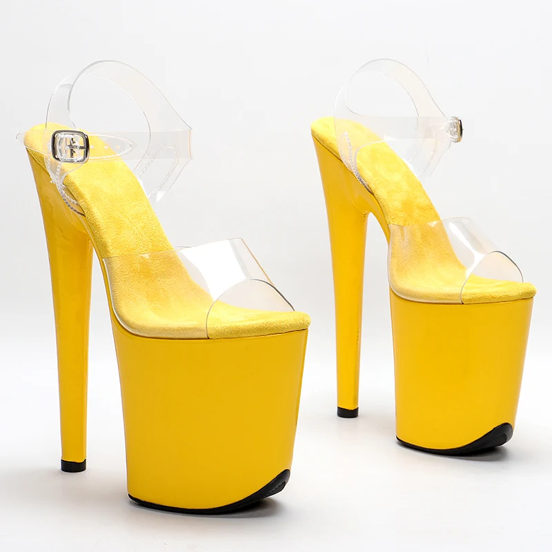 Leecabe 8Inch/20cm  PVC Upper   Platform Sandals  party High Heels Shoes Pole Dancing Shoes