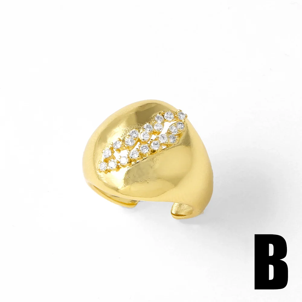 OCESRIO модные массивные кольца с белым кристаллом в форме сердца для женщин медное