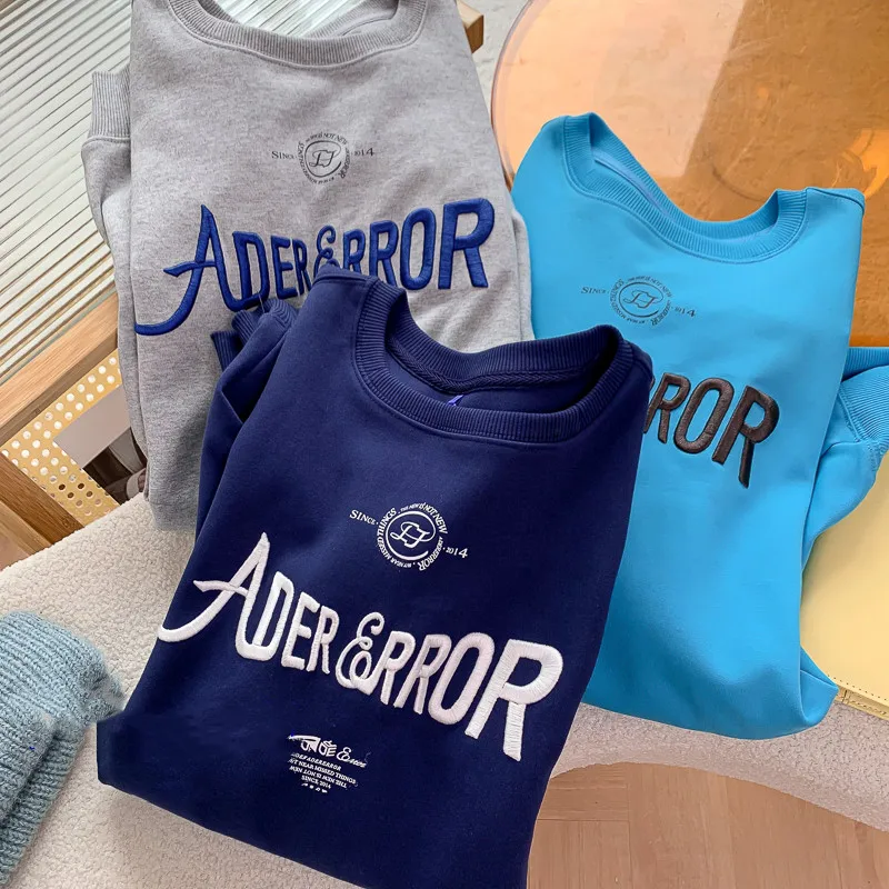 

Embroidery Letters ADER ERROR Sweatshirt Heavy Fabric Pullovers