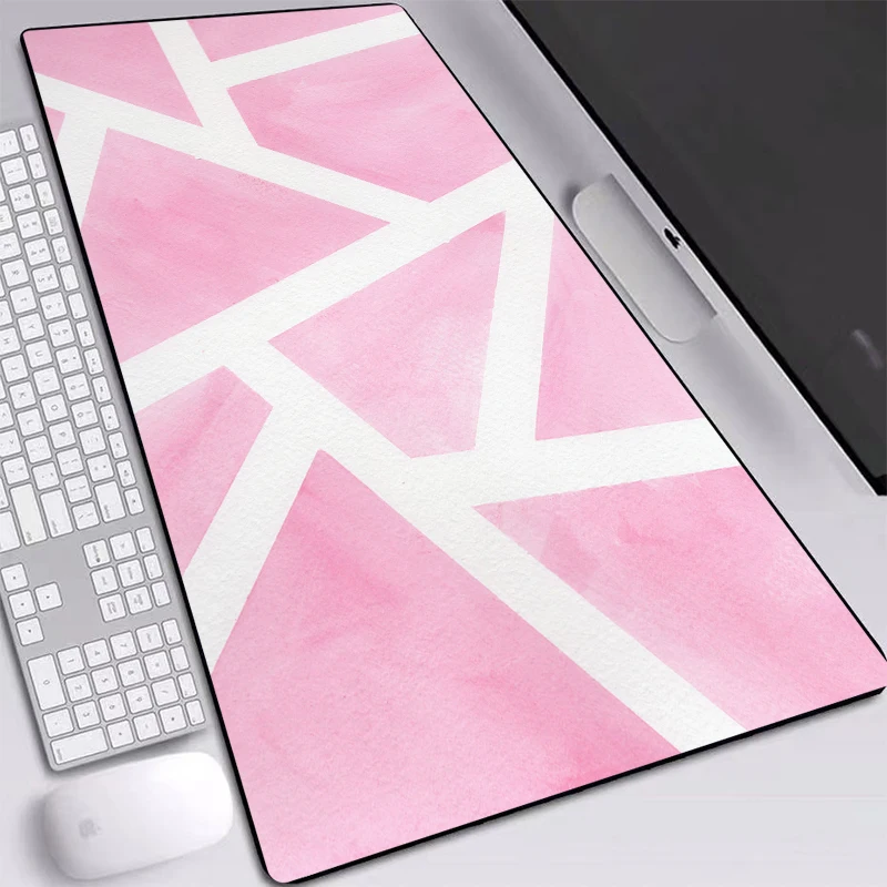 

Pink Mouse-pad Marble Style Desk Mat Locking Edge Extended Large Custom Gaming Mice Pads 90x40/80x40cm Computer Accessories