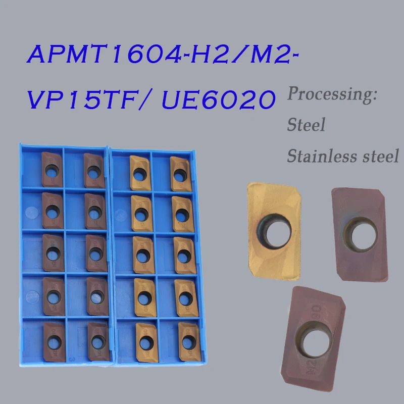 

APMT1604 H2 / M2 VP15TF / UE6020 Milling Carbide Insert Lathe Parts Tool Milling Tool CNC Lathe APMT Turning Blade