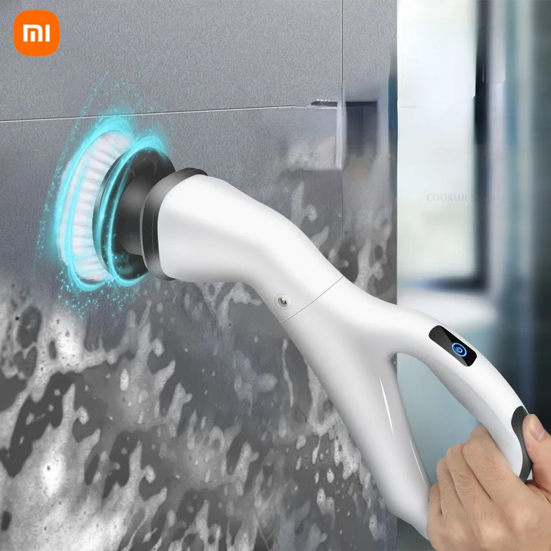 

Xiaomi домашняя электрическая щетка для чистки, перезаряжаемый скребок со съемными головками, щетка для ванной, кухни, туалета, чистящие инстр...