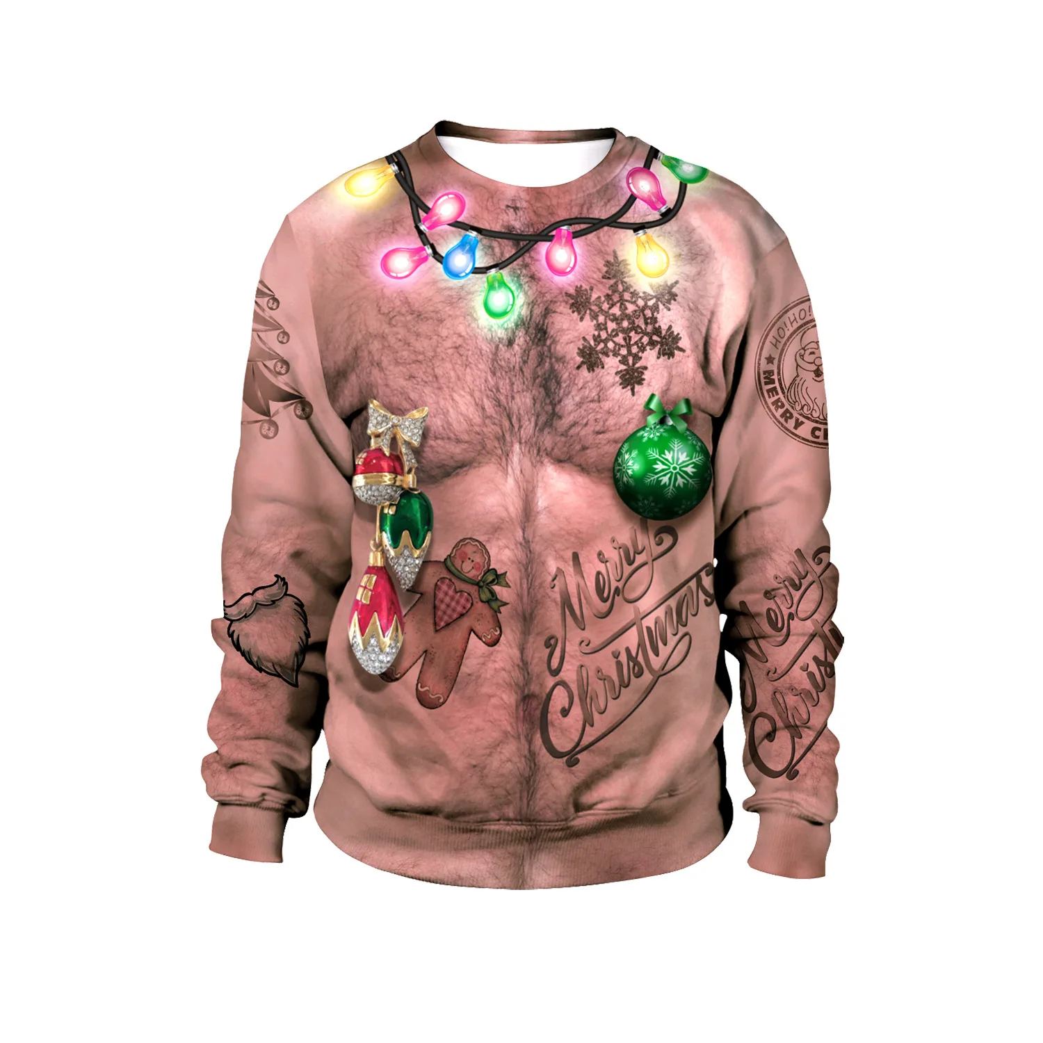 

Merry Christmas 3D Sexy Body Men Women Ugly Christmas Sweater Funny Tacky Spoof Xmas Jumpers Sweatshirt Gifts For Lovers Clothes