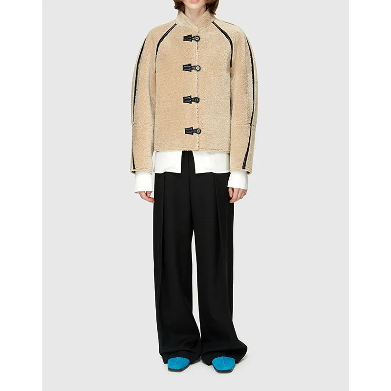 

Double-sided fur short jacket for women's personality vintage jacket for autumn and winter 2022