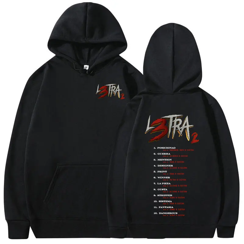 Rapper Luar La L L3TRA 2 Album Hoodies Men Women Fashion Hip Hop Long Sleeve Pullover Hoody Casual Comfort Oversized Sweatshirts