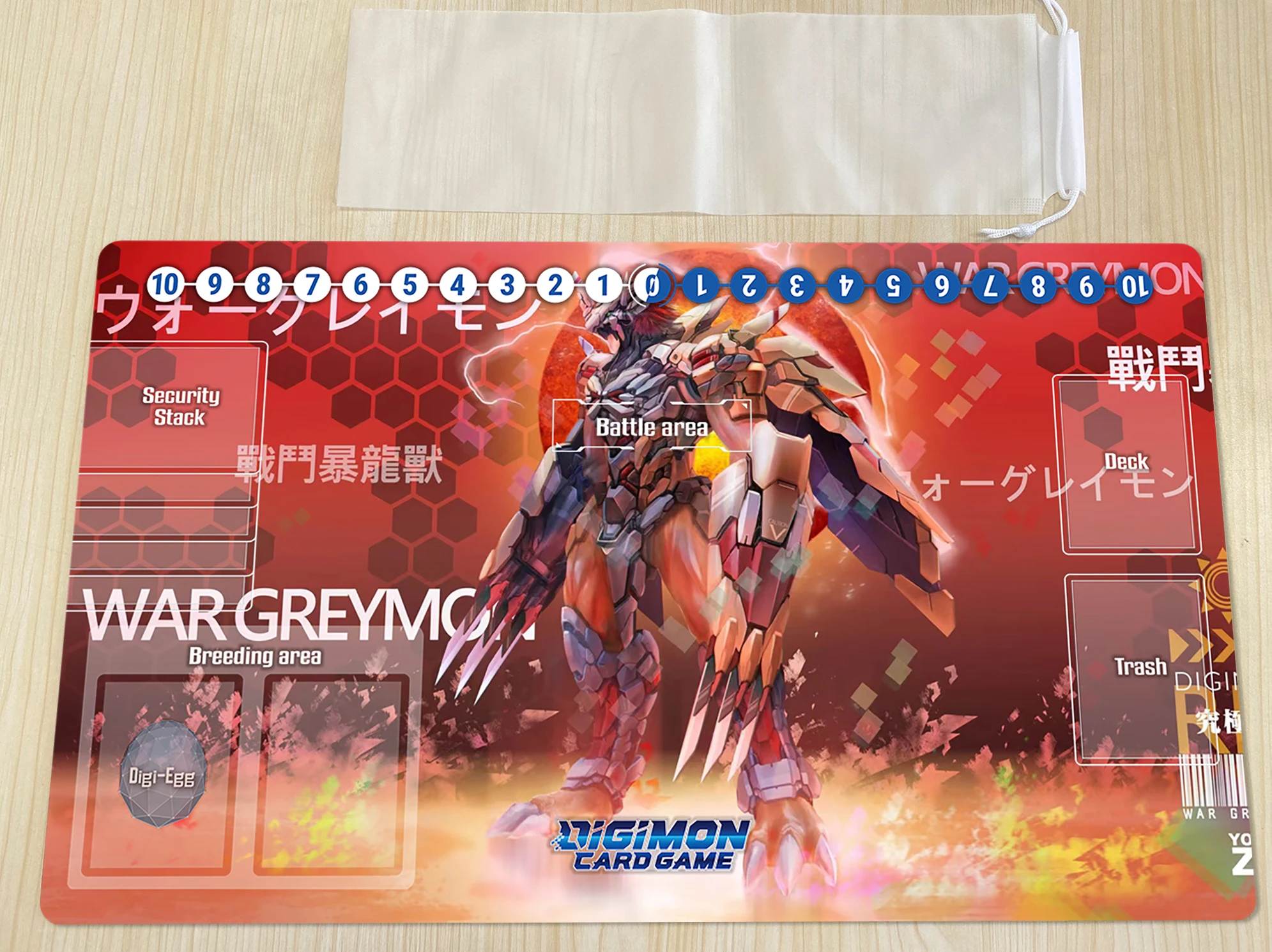 

Digimon Playmat War Greymon Board Game Duel Mat DTCG CCG Trading Card Game Mat Custom Anime Mouse Pad Rubber Desk Mat & Free Bag