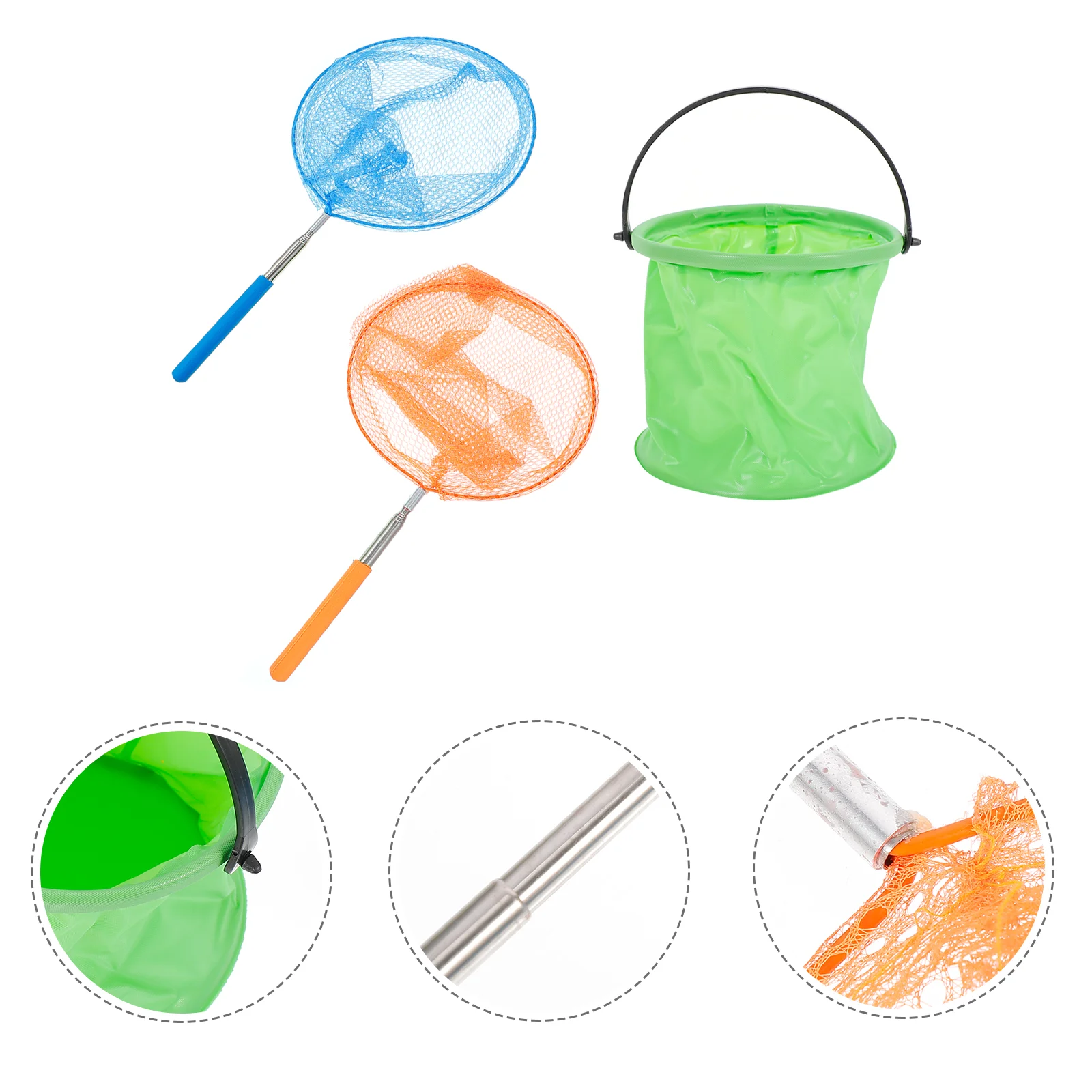 

Net Kids Netscatching Toy Insectbutterfly Fish Bucket Telescopic Insectschildren Bug Catcher Steel Gardenset Netting Crab