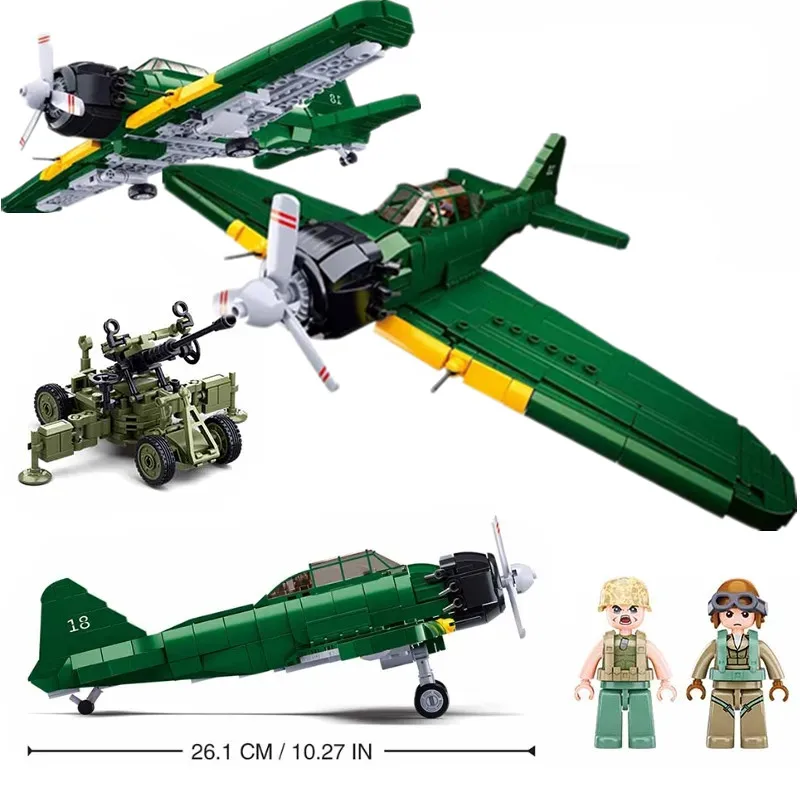 

Sluban WW2 A6M Zero Fighter Battle Plane Zeke Model Building Blocks Mini Airforce Soldiers Figures Bricks Kit Children Toy Gifts