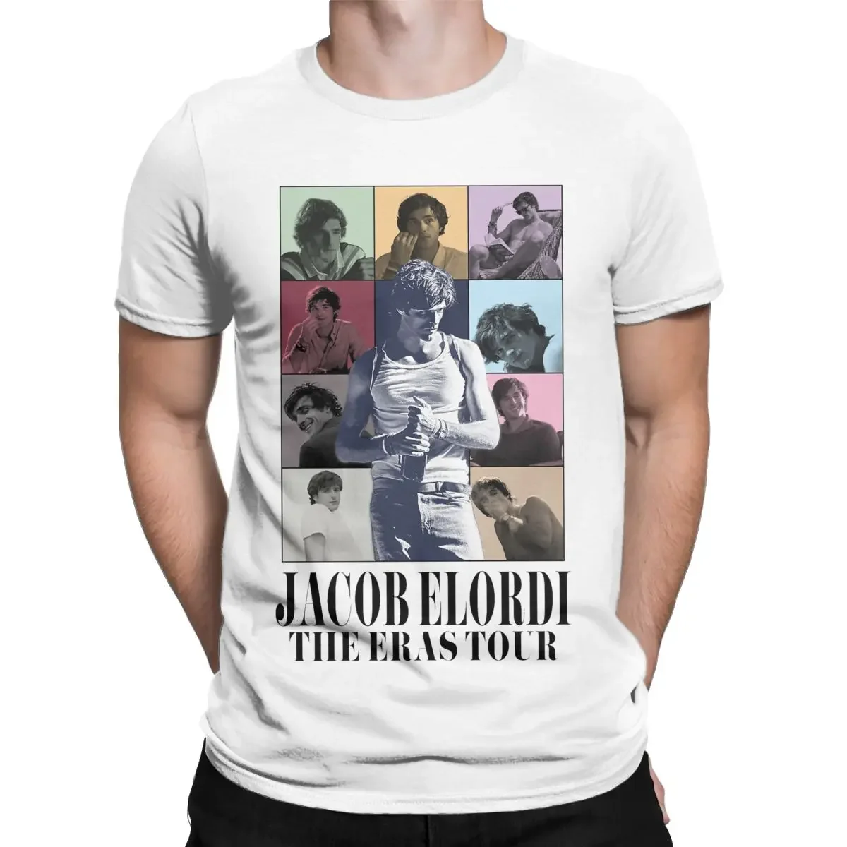 Мужская футболка с коротким рукавом и круглым вырезом из натурального хлопка