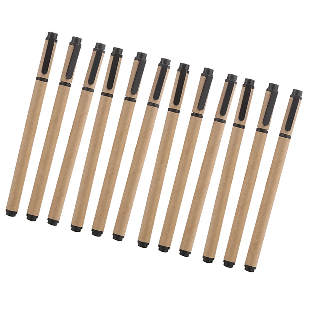 

12 Pcs Pen Ink Pens Students Writing Ballpoint Black Sign Kraft Paper Gel