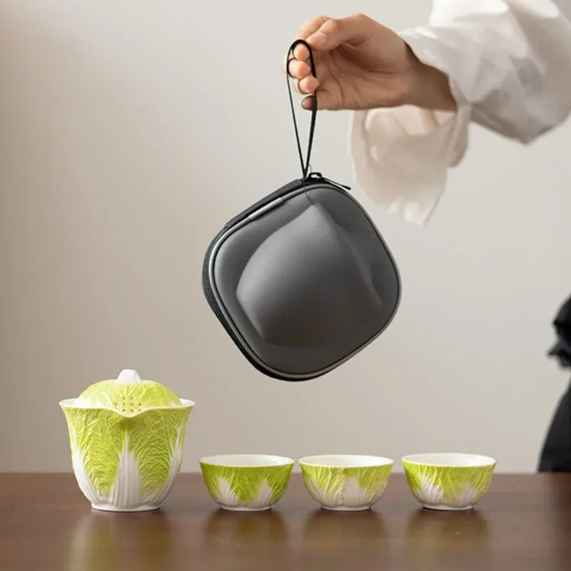 Baicaiezione портативная быстрая чашка ручной работы простой дорожный чайный сервиз