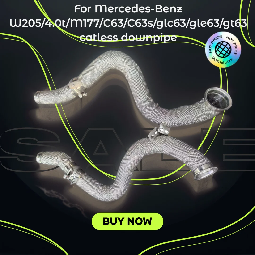 Фото Для Mercedes-Benz W205/4.0t безшатовая водосточная труба M177/C63/C63s/glc63/gle63/gt63 неблокированный каталитический преобразователь №3