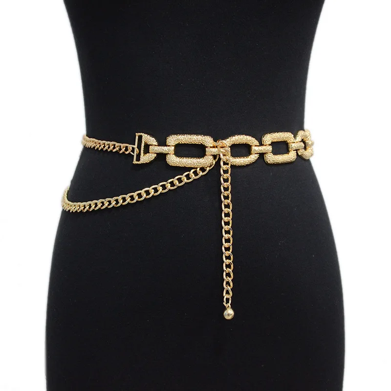 

Women's Summer Belt Casual Punk Style Decoration Slim Fitting Metal Chain Waist Chain with Skirt Pants chain belt