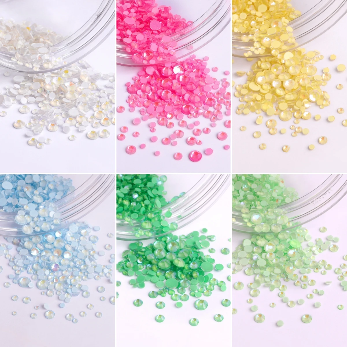 QIYI SS4-SS20 мокко смешанного размера прозрачные кристаллы без горячей фиксации