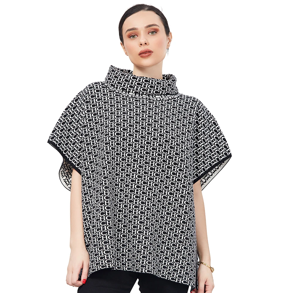 

Женская свободная накидка из хлопкового волокна с разрезом