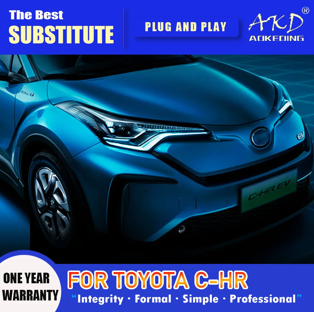 Фара AKD для Toyota C-HR светодиодная фара 2018-2021 фары CHR DRL указатель поворота дальний